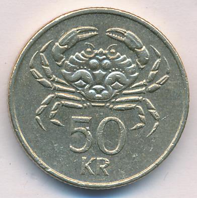 Исландия 50 крон, 2001 (50 крон. Исландия 2001)