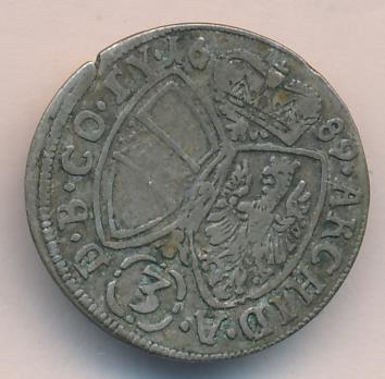 Австрия 3 крейцера, 1689 (3 крейцера. Австрия. 1689)