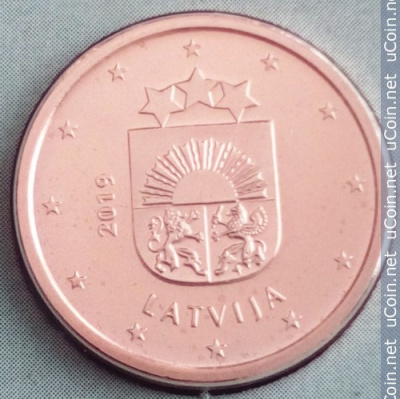 Латвия 1 евроцент, 2019