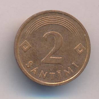 Латвия 2 сантима, 1992 (2 сантима. Латвия 1992)