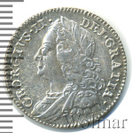 Великобритания 6 пенсов, 1757 (6 пенсов. Великобритания 1757г. Ag.)