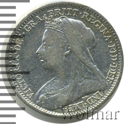 Великобритания 3 пенса, 1898 (3 пенса. Великобритания 1898г. Ag.)