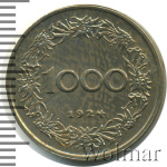 Австрия 1000 крон, 1924 (1 000 крон. Австрия 1924г. Cu-Ni.)