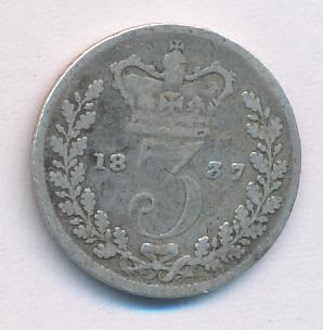 Великобритания 3 пенса, 1837 (3 пенса Великобритания 1837)