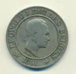 Бельгия 20 сантимов, 1861 (20 сантимов. Бельгия 1861)