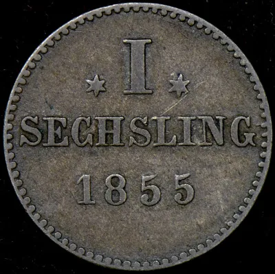 Гамбург 1 сехслинг, 1855 (1 сехслинг 1855 (Гамбург))