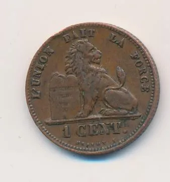 Бельгия 1 сантим, 1858 (1 сантим. Бельгия. 1858)
