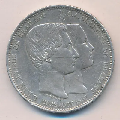 Бельгия 5 франков, 1853 (5 франков. Бельгия 1853)