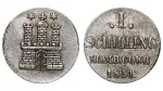 Гамбург 1 шиллинг, 1851 (Германия. Гамбург. 1 шиллинг 1851 года.)