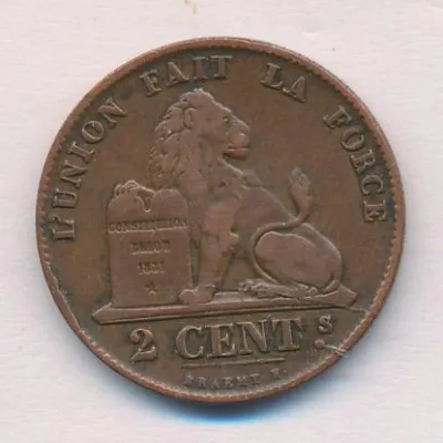 Бельгия 2 сантима, 1858 (2 сантима. Бельгия 1858)