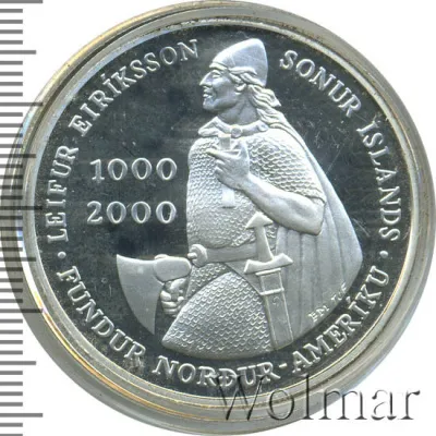 Исландия 1000 крон, 2000 (1 000 крон. Исландия 2000г. Ag.)