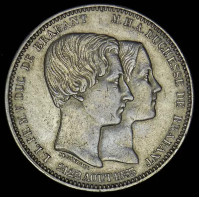 Бельгия 5 франков, 1853 (5 франков 1853 (Бельгия))