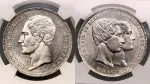 Бельгия 5 франков, 1853 (Бельгия. Леопольд I. 5 франков 1853 года. В слабе NGC MS61.)