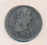 1 рубль 1729 г. Петр II. Со звездой на груди (Рубль. 1729)