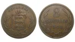 Гернси 8 дублей, 1864 (Гернси о-в. Виктория. 8 дублей 1864 года.)