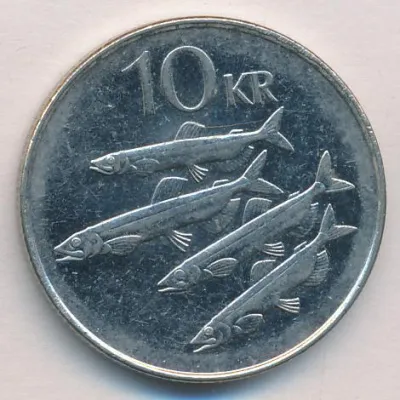 Исландия 10 крон, 1996 (10 крон. Исландия 1996)