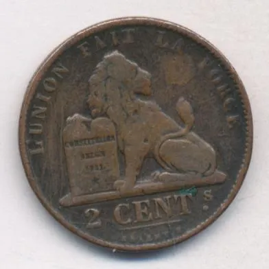 Бельгия 2 сантима, 1864 (2 сантима. Бельгия. 1864)