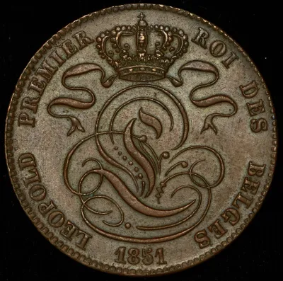 Бельгия 5 сантимов, 1851 (5 сантимов 1851 (Бельгия))