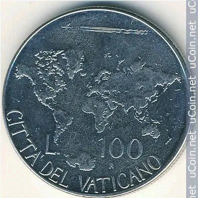 Ватикан 100 лир, 1985