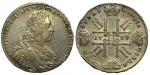 1 рубль 1729 г. Петр II. Без звезды на груди (1 рубль 1729 года. Со звездой на груди. XF-AU, Патина)