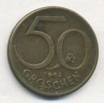 Австрия 50 грошей, 1962 (50 грошей. Австрия. 1962)