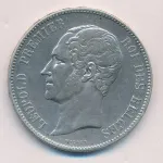 Бельгия 5 франков, 1853 (5 франков Бельгия. 1853)