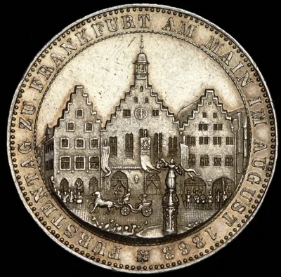 Франкфурт 1 талер, 1863 (Талер 1863 "Франкфуртский сейм государей" (Франкфурт))
