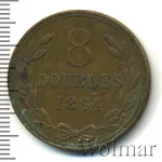 Гернси 8 дублей, 1864 (8 дублей. Гернси 1864г. Br.)