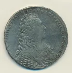 1 рубль 1729 г. Петр II. Со звездой на груди (Рубль. 1729)