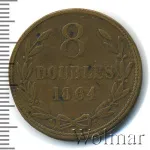 Гернси 8 дублей, 1864 (8 дублей. Гернси 1864г. Br.)