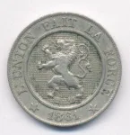 Бельгия 10 сантимов, 1864 (10 сантимов. Бельгия 1864)